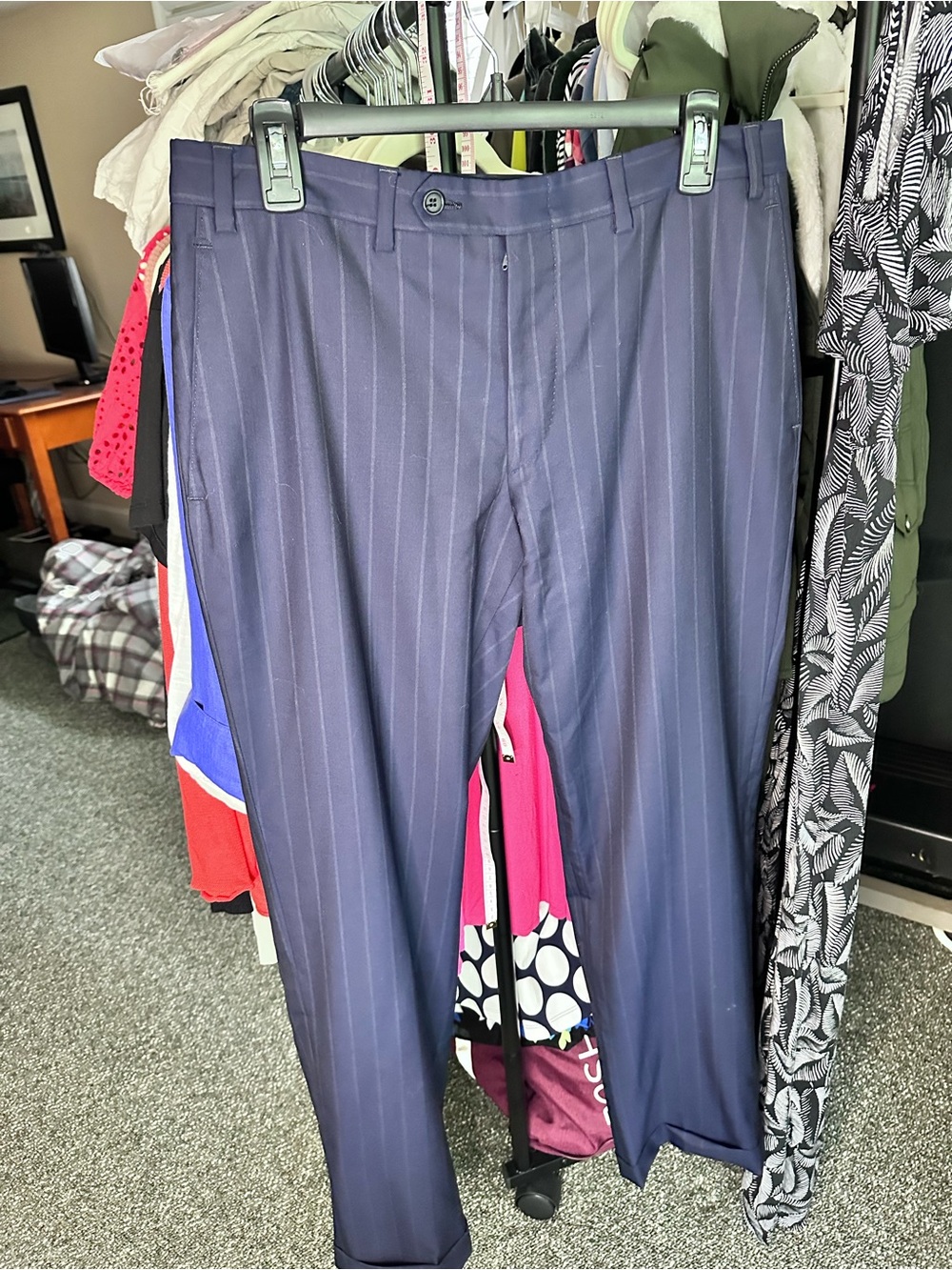 Men’s Navy Pinstripe Dress/Suit Pants